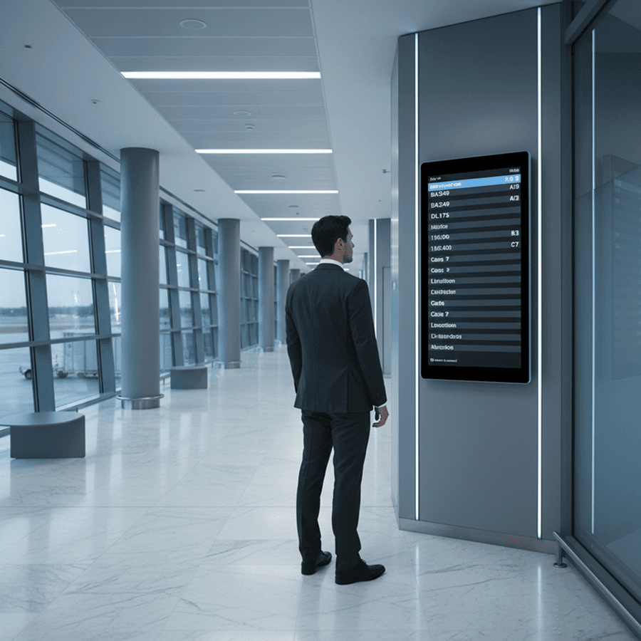 Passenger information display delivering real-time flight updates