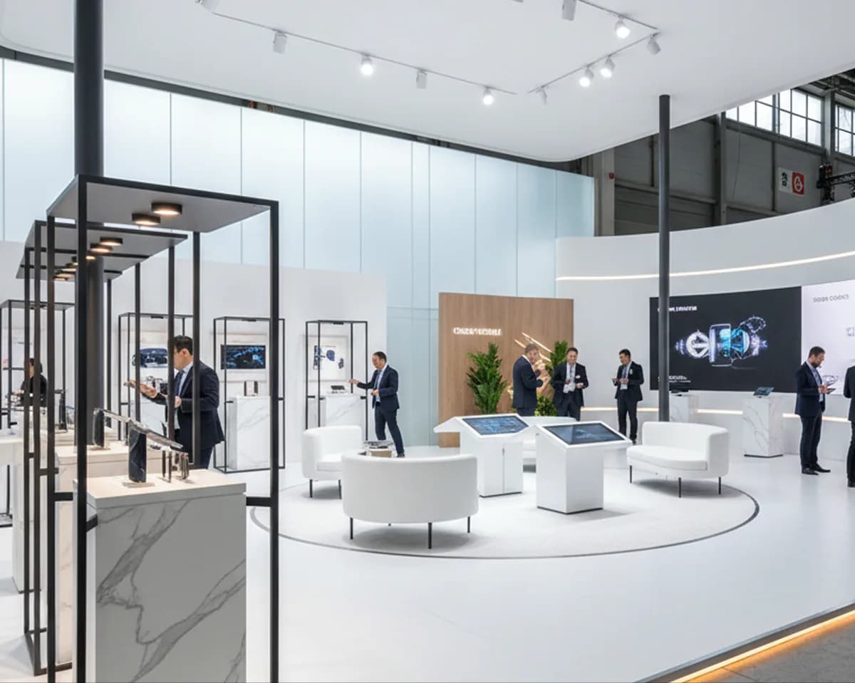 Immersive exhibition space prepared for a conference