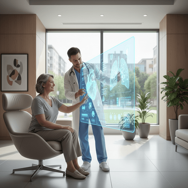Patient education experience with a digital human explaining care information