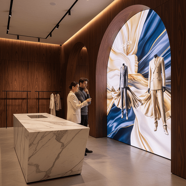 Retail brand storytelling activation with immersive visuals
