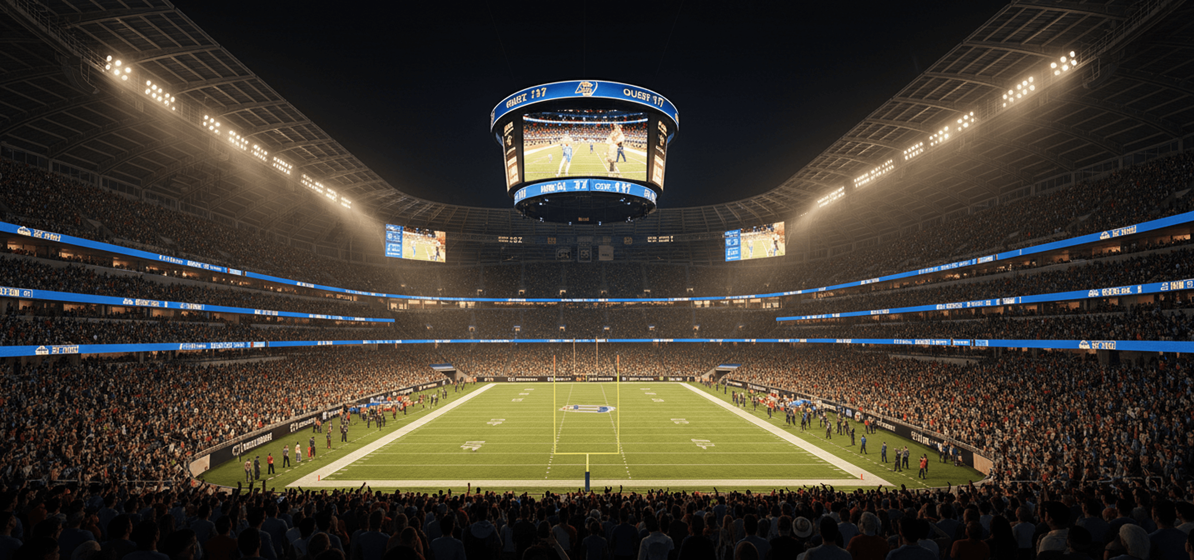 Football stadium experience with immersive digital fan presence