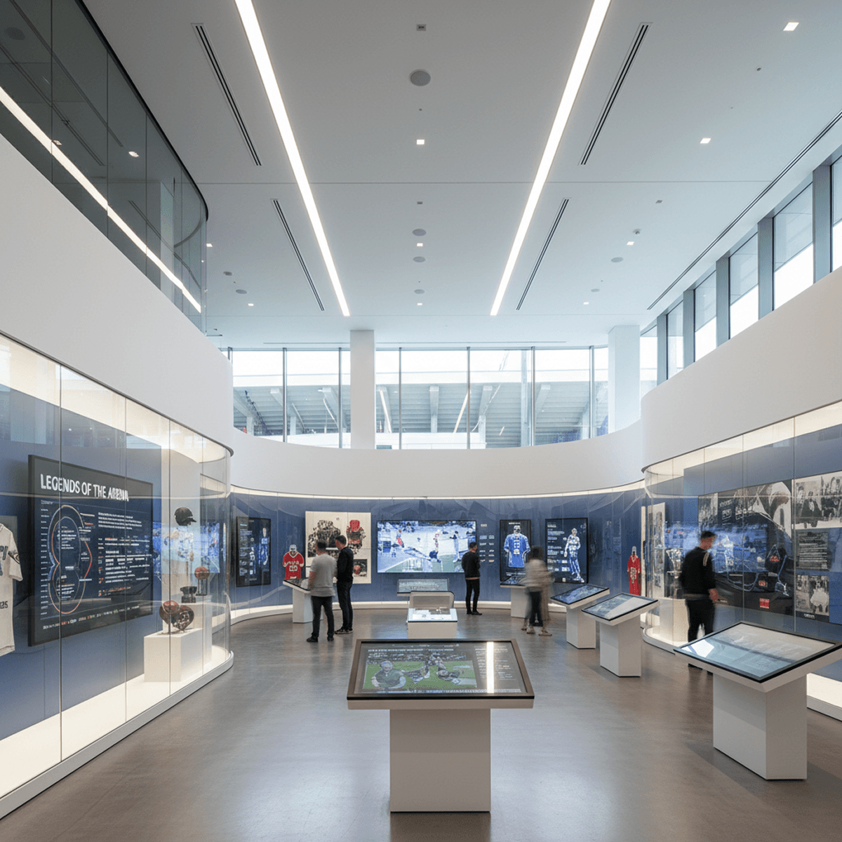 Club museum and tour experience with digital player presence