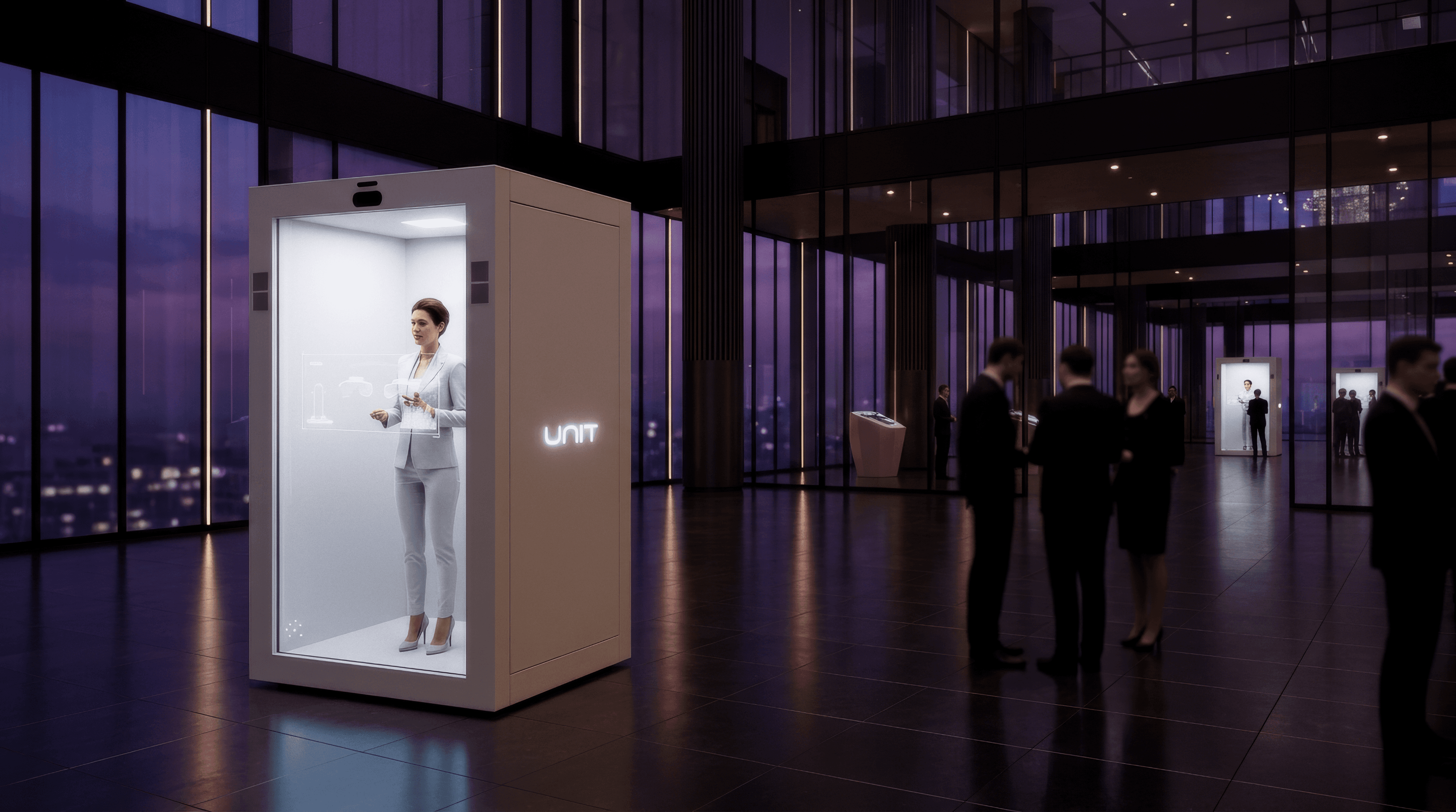 Immersive UNIT installation with a curved cosmic LED wall